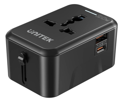 Ładowarka i akumulator UNITEK Ładowarka podróżna EU/US/UK/AUS PD 20 W P1120ABK01